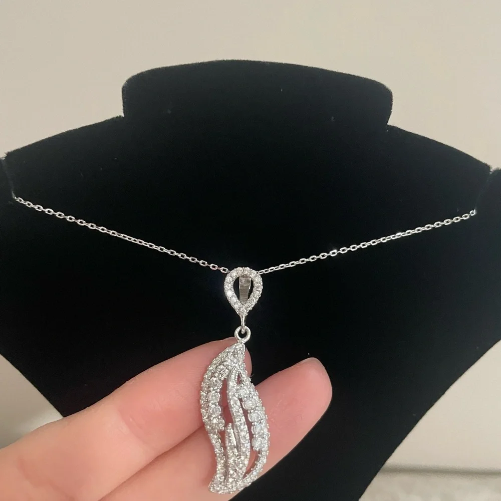 Luxury Sterling Silver 925 CZ Zirconia Necklace
